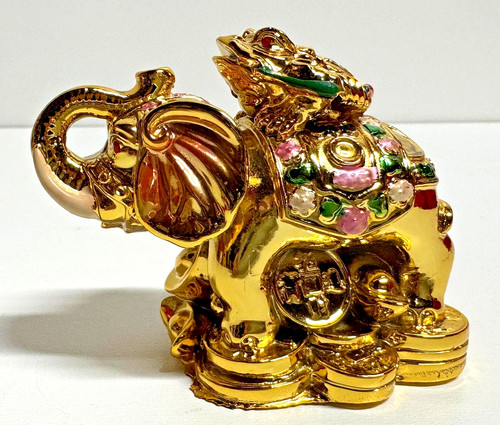 Elefant mit geldkröte gold - mit,