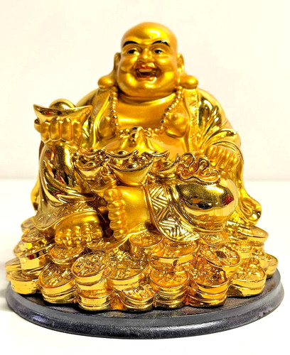 Goldene glücksfigur - glücksfigur, –
