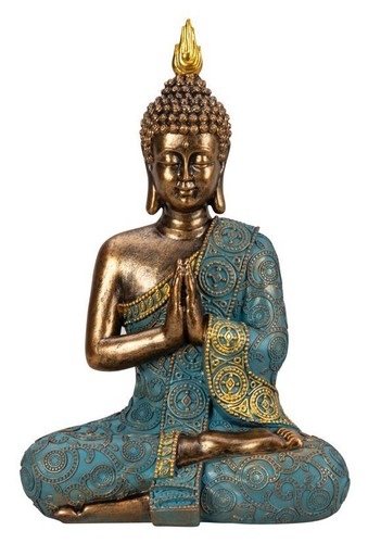 Buddha figur 29cm türkis gold - buddha,